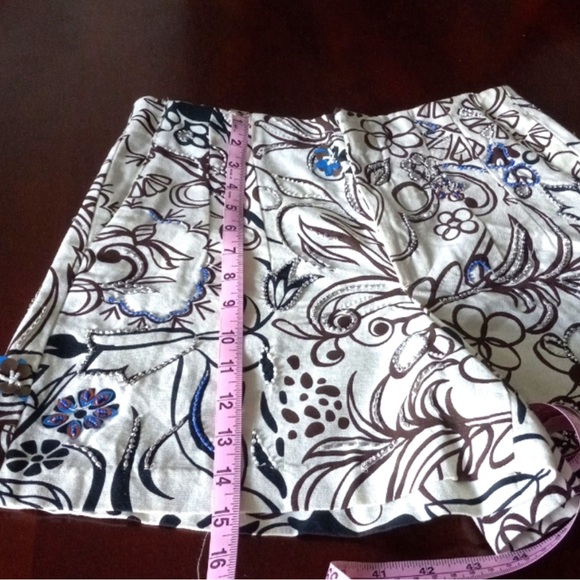 NWOT Zara Printed High Waisted Jewel Embellished Shorts, Size Small - Picture 7 of 7